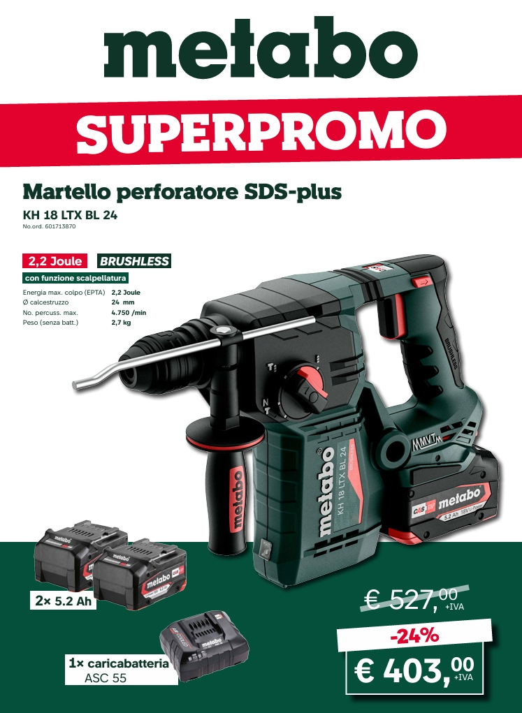 Martello perforatore SDS-plus KH 18 LTX BL 24